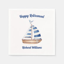 Retirement Happy Retirement Sailboat Watercolor