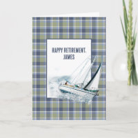 Retirement Heeling Sailboat On Plaid