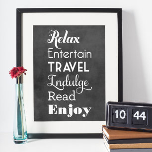 Retirement Inspiration Words Chalkboard Typography Poster
