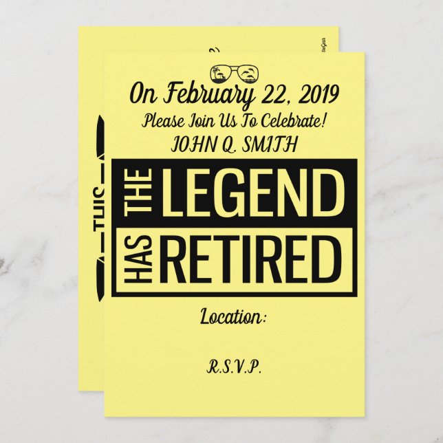 Retirement invitation Customisable (Front/Back)