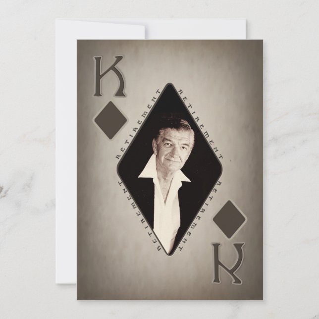 RETIREMENT INVITATION - PHOTO INSERT - POKER/KING (Front)