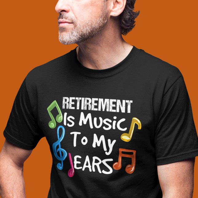 Retirement Is Music Colourful Musical Notes Retire Tri-Blend Shirt (Retired Music Teacher Mens Black T-Shirt)