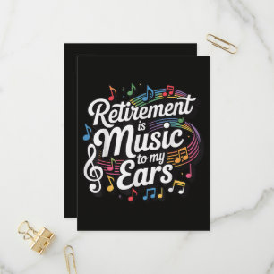 Retirement Is Music To My Ears Invitation Postcard
