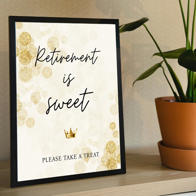 Retirement Is Sweet Retired Party Favour Sign (Retirement Is Sweet Retired Party Favor Sign)