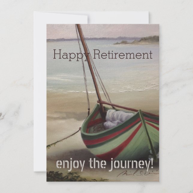Retirement Journey Sailing Boat Thank You Card (Front)