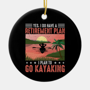 Retirement Kayaking Plan Ceramic Tree Decoration