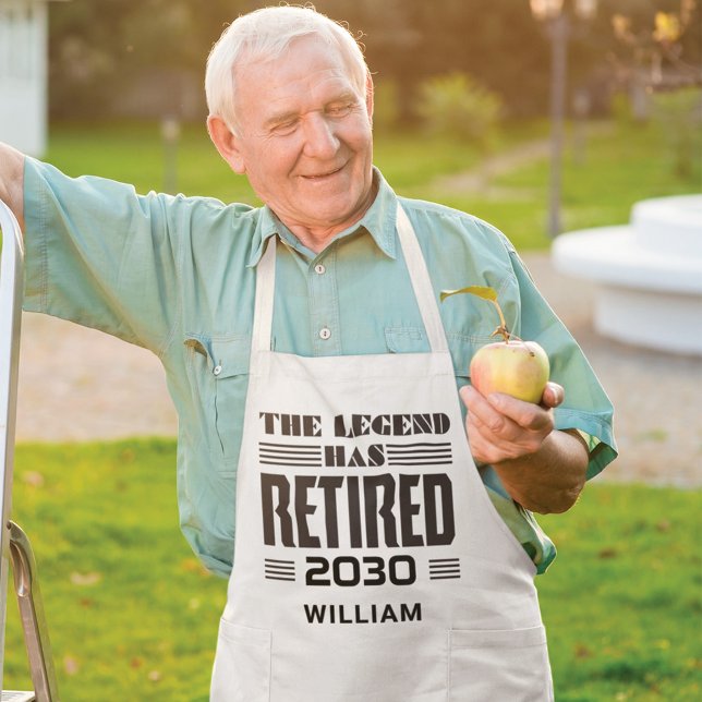 Retirement Legend Gift Personalised Coworker Chef Long Apron (Retirement Gifts The Legend has Retired Apron)