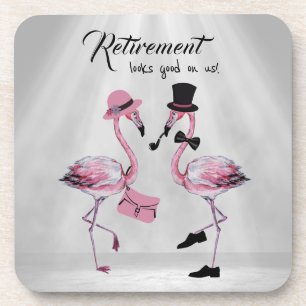 Retirement looks good on us! Chic Classy Flamingo Coaster