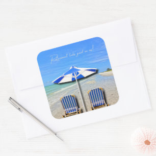 Retirement Looks Good On Us! Sanibel Island Beach Square Sticker