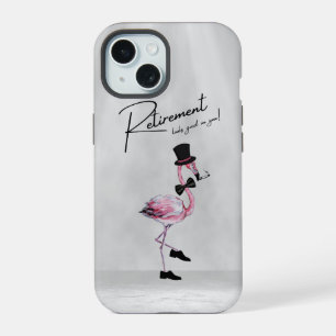 Retirement looks good on you! Dapper Pink Flamingo iPhone 15 Case