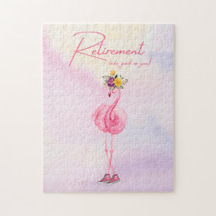 Retirement looks good on you! Flamingo in Sneakers Jigsaw Puzzle