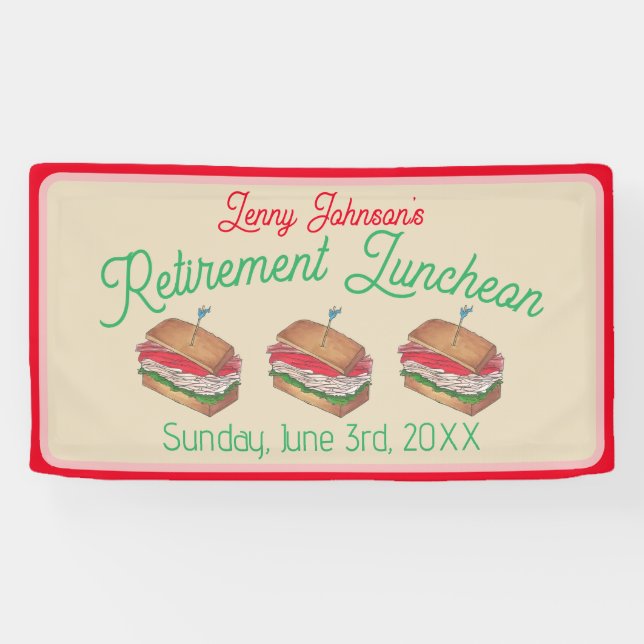 Retirement Luncheon Lunch Turkey Club Sandwich Banner (Horizontal)