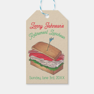 Retirement Luncheon Lunch Turkey Club Sandwich Gift Tags