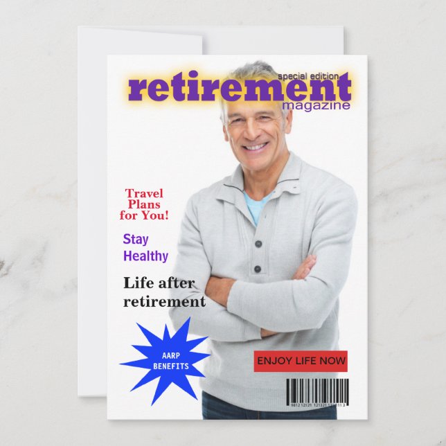 Retirement Magazine Cover Invitation (Front)