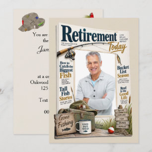 Retirement Magazine Cover with Custom Photo Invitation