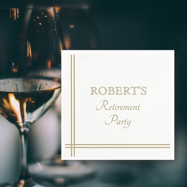 Retirement napkins in WHITE and gold (Creator Uploaded)
