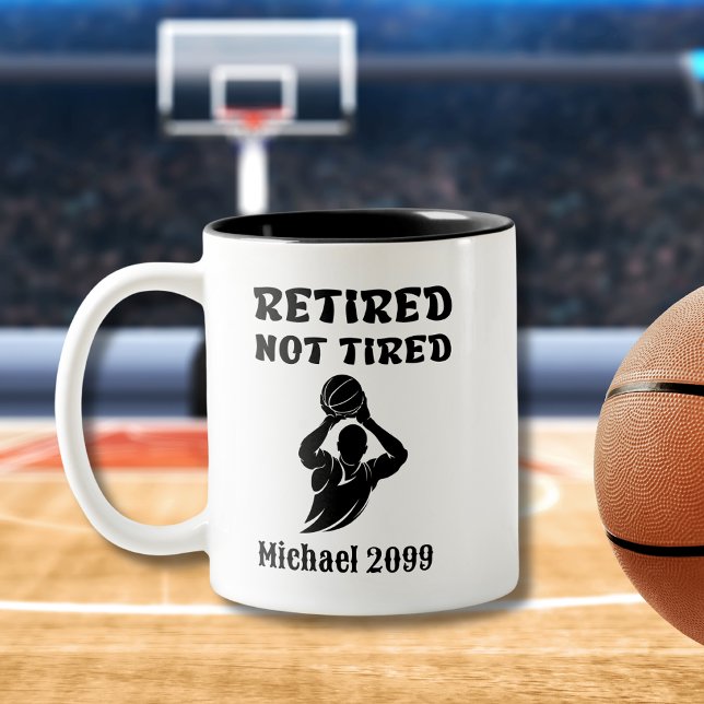 Retirement not Tired Basket Player Two-Tone Coffee Mug (Creator Uploaded)