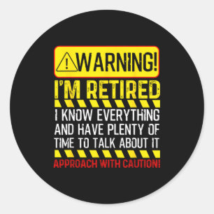 Retirement Novelty For Men Women Dad Grandpa Retir Classic Round Sticker