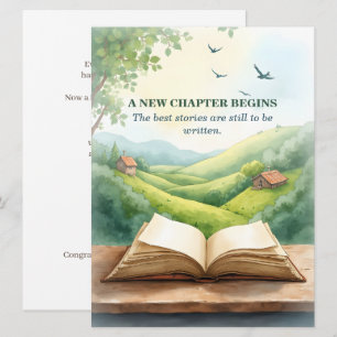 Retirement Open Book New Chapter Landscape Scene