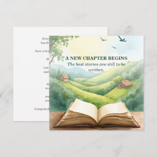 Retirement Open Book New Chapter Landscape Scene Card