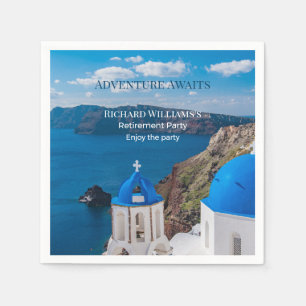 Retirement Party Adventure Awaits Greece Medit Napkin