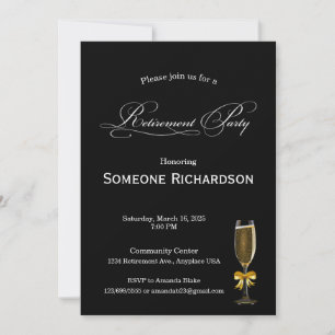 Retirement Party Announcement with Champagne