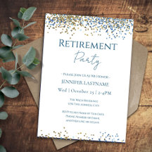 Retirement Party Blue and Gold Confetti 