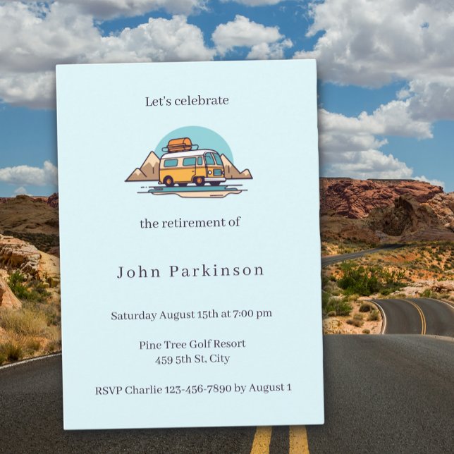 Retirement Party Camper Van Road Trip Invitation (Creator Uploaded)
