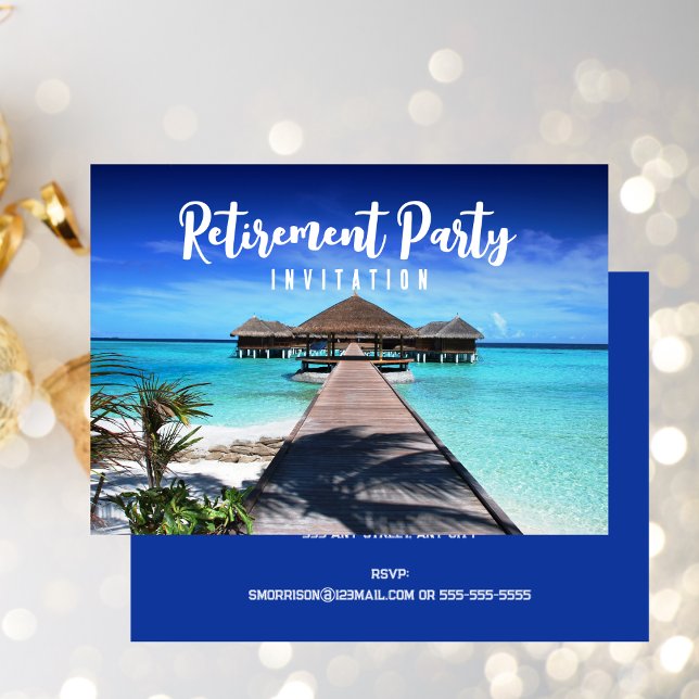 Retirement Party Card Tropical Blue (Creator Uploaded)