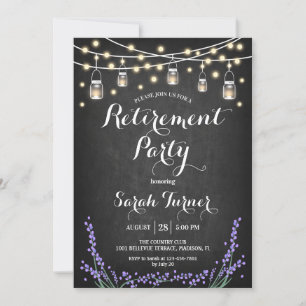 Retirement Party - Chalkboard Lavender, Lights Invitation
