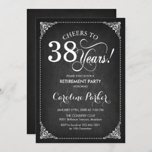 Retirement Party - Chalkboard White Invitation
