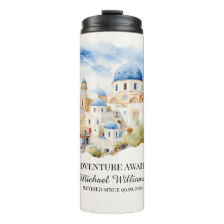 Retirement Party Colourful Greece Village Hill Thermal Tumbler