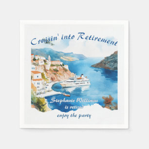 Retirement Party Cruising Destination Greece  Napkin