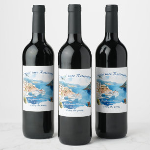 Retirement Party Cruising Destination Greece  Wine Label