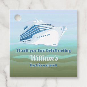 Retirement Party Cruising into Retirement Nautical Favour Tags