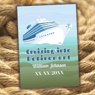 Retirement Party Cruising into Retirement Nautical Invitation