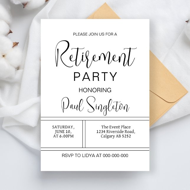 Retirement Party Dinner Celebration For Men Women Invitation (Creator Uploaded)