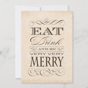 Retirement Party: Eat Drink and be Very Very Merry Invitation