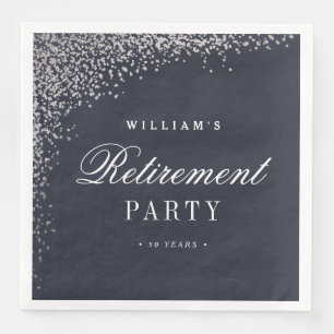 Retirement Party faux foil paper napkin