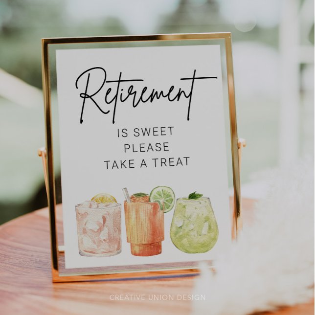 Retirement Party Favour Sign, Retirement Is Sweet Poster (Retirement)