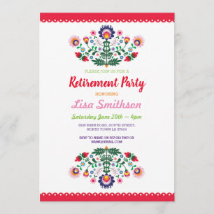 Retirement Party Fiesta Mexican Floral Invitation