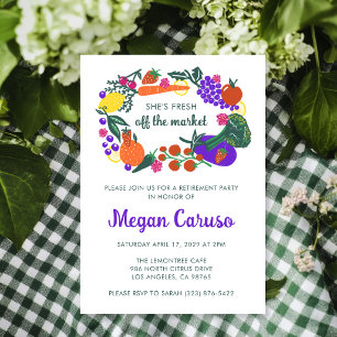 Retirement Party FRESH OFF THE MARKET Hand-drawn  Invitation