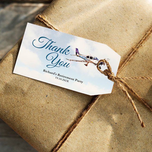 Retirement Party Gift Tag with Aeroplane Design 2 (Creator Uploaded)