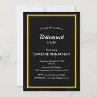 Retirement Party Gold Frame black