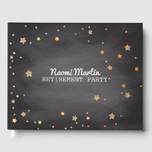 Retirement Party Gold Stars   Teacher Chalkboard Guest Book