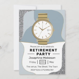 Retirement party gold watch pension age retire invitation
