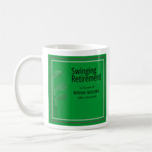 Retirement Party Golf Modern Corporate Green Black Coffee Mug