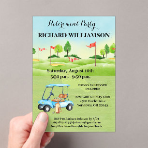 Retirement Party Golf Party Acrylic Invitation