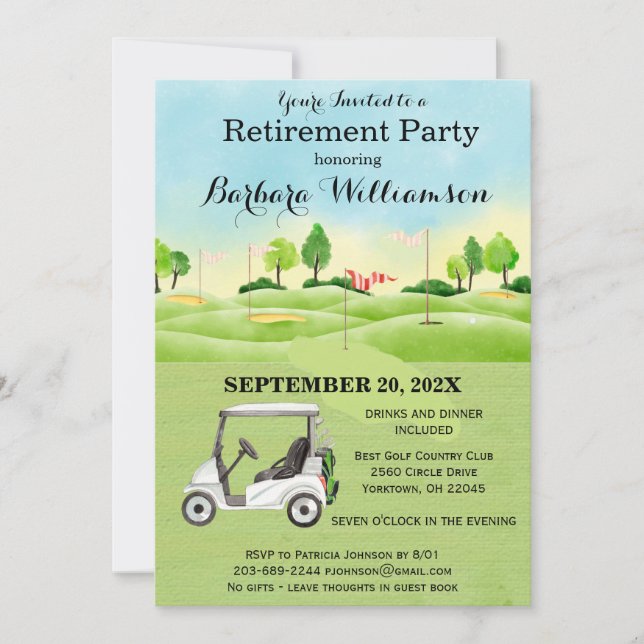 Retirement Party Golf Theme Invitation (Front)
