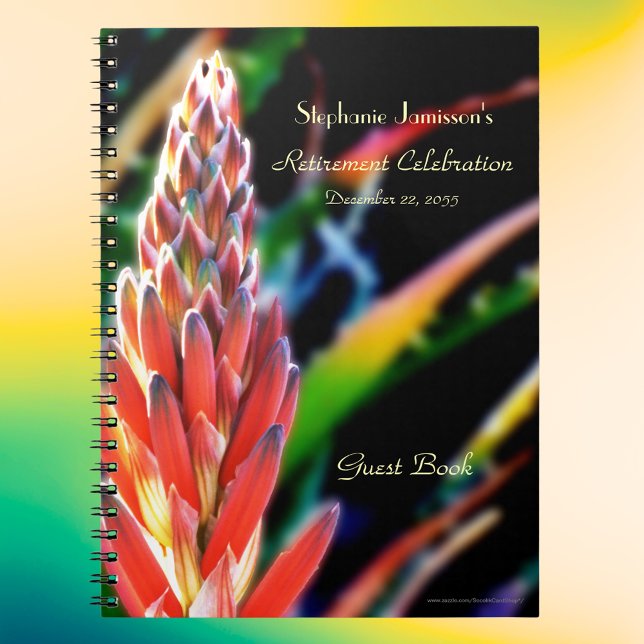 Retirement Party Guest Book Aloe Floral Name (Creator Uploaded)